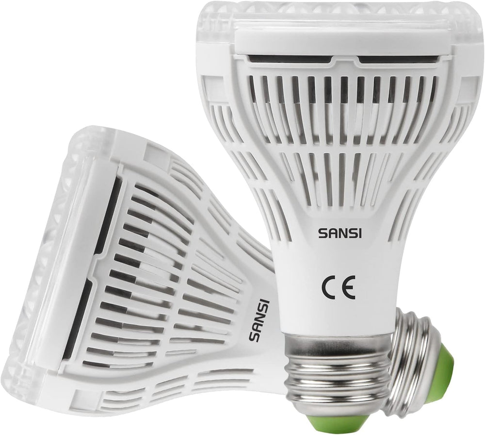 SANSI Lampă LED cu spectru complet de 30W pentru plante de interior, echivalent 250W, lampă de creștere E27 cu PPFD ridicat, lampă de creștere 4000K 660nm cu unghi de fascicul de 60° pentru răsaduri, legume, flori, hidroponie