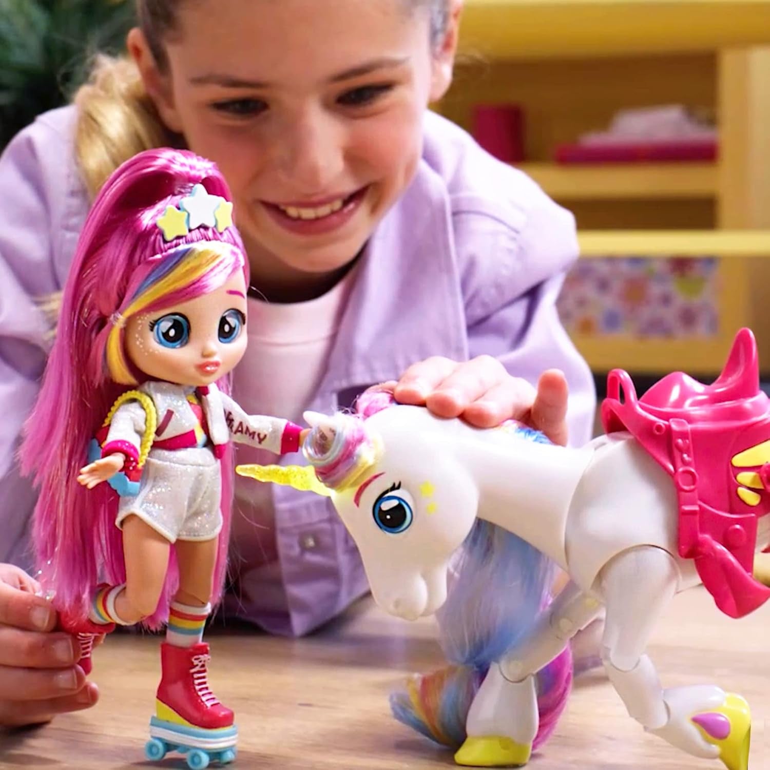 BFF by Tränenbabys Dreamy & Rym Deluxe-Set, enthält die Exklusive bewegliche Puppe Dreamy und Sein Einhorn Rym - Optimales Geschenk für Jungen und Mädchen ab 5 Jahren