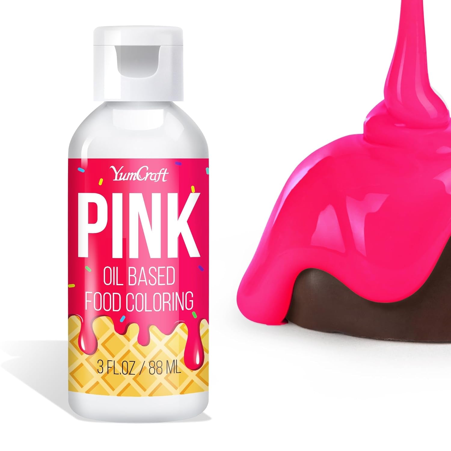 Colorant alimentar liposolubil - colorant alimentar pe bază de ulei pentru ciocolată, cremă de unt, bomboane, glazură - colorant alimentar concentrat pe bază de ulei pentru copt, gătit, fondant (alb, 88 ml)