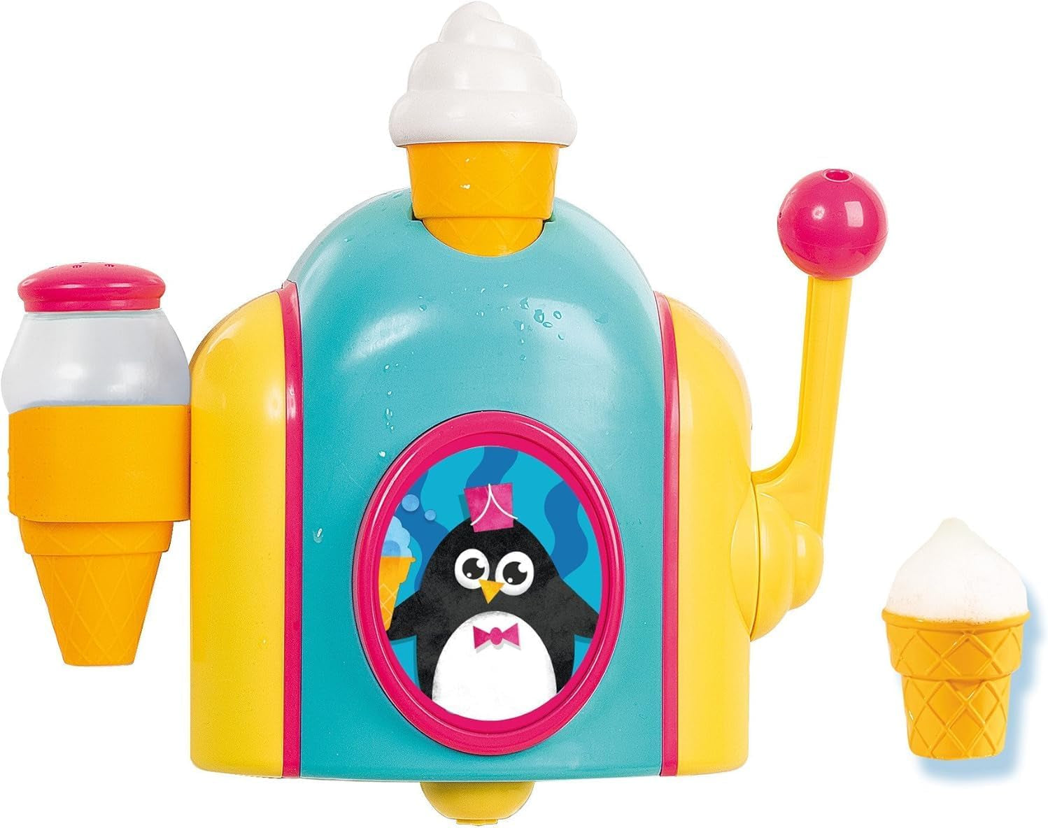 TOMY T72097 Familia de broaște țestoase, Distracție colorată pentru baie și învățare pentru cadă, piscină și bazin de înot, Jucărie pentru cadă, Jucărie de apă pentru cadă, Jucărie pentru bebeluși, Cadouri de naștere, De la 12 luni Jucarii Bebe Naty Shop Mașină de înghețată cu spumă