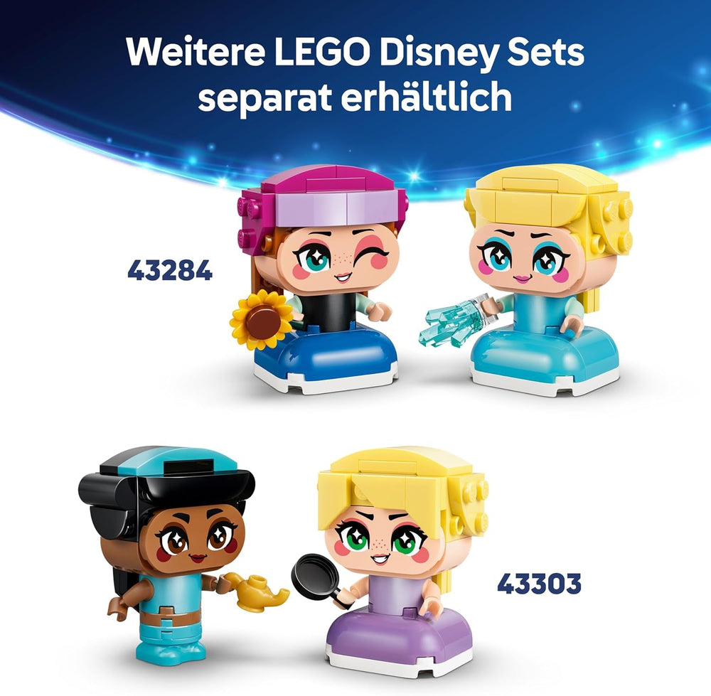 LEGO ǀ Disney Princess Die Mini-Prinzessinnen Belle und Tiana mit ihrem Schloss - Spielzeug mit 2 Minipuppen und Zubehör - DIY Deko - Geschenk für Mädchen ab 5 Jahren und Disney Fans - 43291
