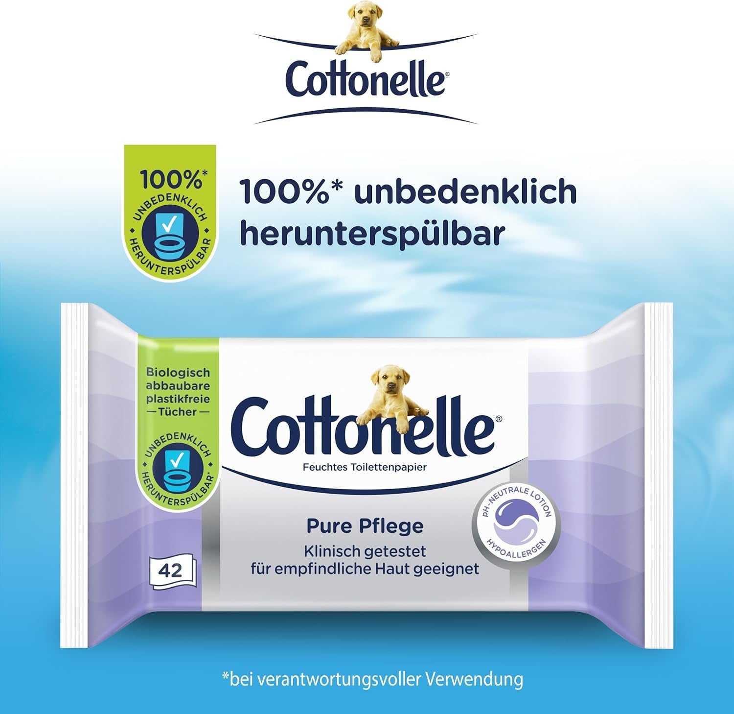 Șervețele umede Pure Care, ultra-sensibilă, 99% apă, 12 X 42 de șervețele, fără parfum și hipoalergenică