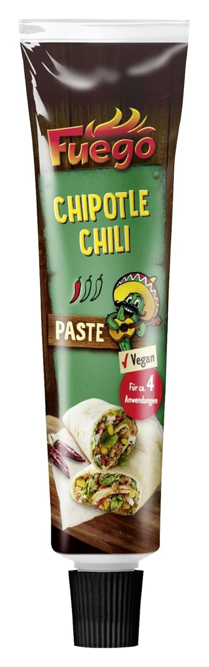 - Chipotle Chili Paste , Scharfes Würzen von mexikanischen Gerichten , Für 4 Anwendungen , Vegan , 1 x 40 g