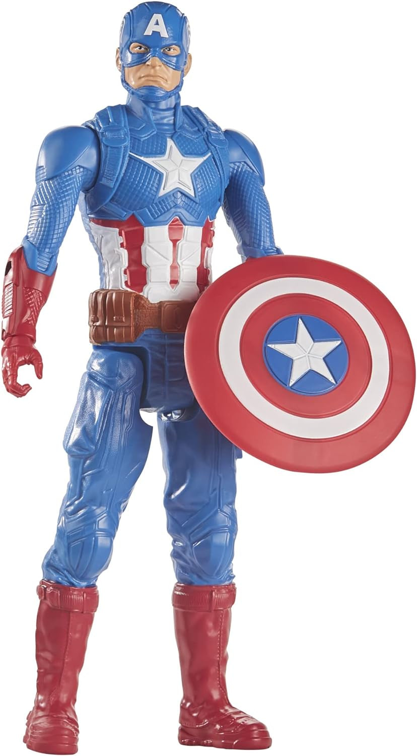 Marvel Avengers Titan Hero Series Blast Gear Captain America Action Figure, jucărie mare de 30 cm, pentru copii cu vârsta peste 4 ani, albastru Action figures Naty Shop
