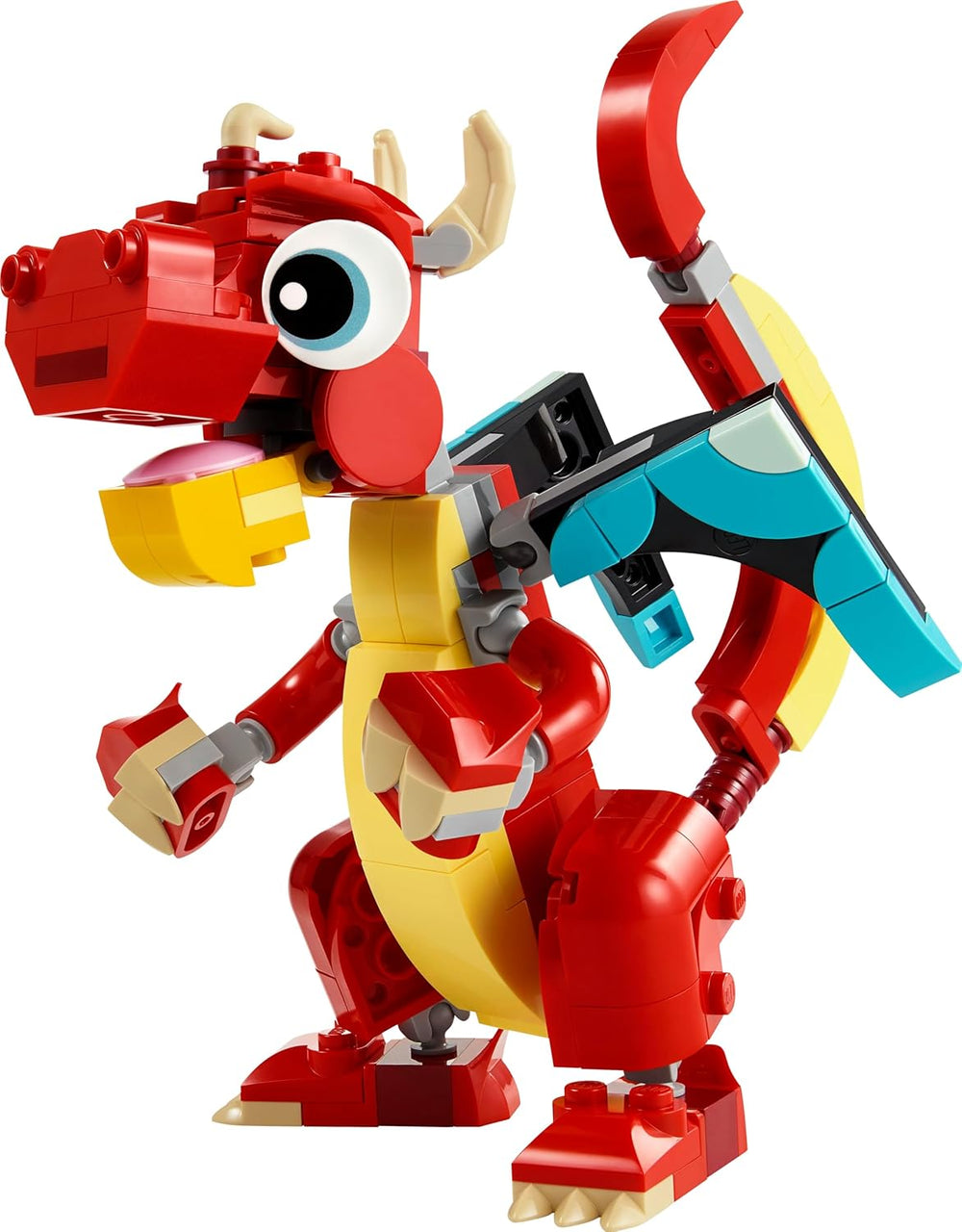 LEGO Creator 3in1 Red Dragon Toy to Fish Figure to Phoenix Bird Model, Animal Figures Set, Gifts for 6 Plus Year Old Boys, Girls and Kids 31145