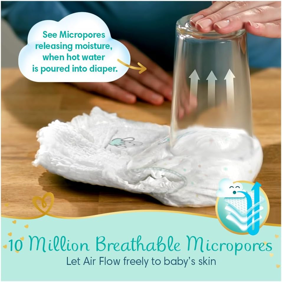 Scutece Pampers Mărimea 0 (<3 kg), Scutece Premium Care, 30 bucăți, Cel mai bun confort și protecție pentru pielea sensibilă de la Pampers