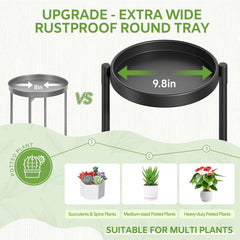 Idavosic.Ly Pflanzenständer Metall Groß Mit 5 Etagen, Blumenständer Pflanzenregal Blumenregal Indoor Outdoor, Faltbar Blumentreppen Innen Plant Stand Shelf Für Garten Balkon Wohnzimmer (Rund, Schwarz)