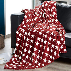 Celinatex pătură pufoasă 150 X 200 Cm Bordeaux pătură canapea canapea pătură moale stele Microfibre Fleece Oeko-Tex Moonlight Paturi si Cuverturi Besuche den CelinaTex-Store
