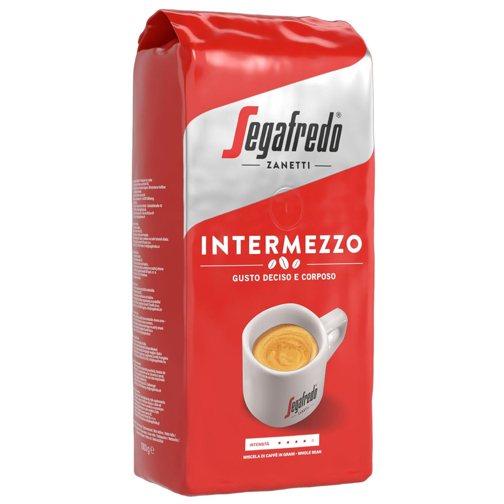Segafredo Zanetti Intermezzo - Boab întreg (pachet de 1 kg) - Potrivit pentru toate specialitățile de cafea italiene - Boabe de cafea prăjite mediu, cu gust puternic și corpolent (pachet de 2)