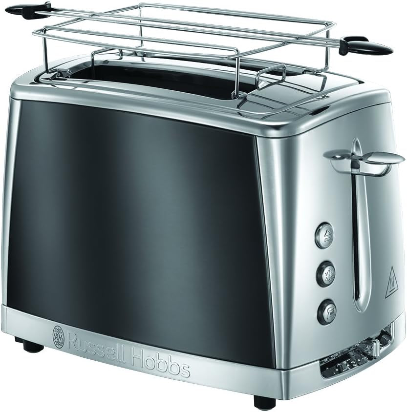 Cafetieră Russell Hobbs Luna Grey [Temporizator digital, Cap de duș pentru extracție și aromă optime] (1 până la 12 cești, Carafă din sticlă de 1,5 l, Placă de încălzire, 1000 W) Cafetieră cu filtru 23241-56