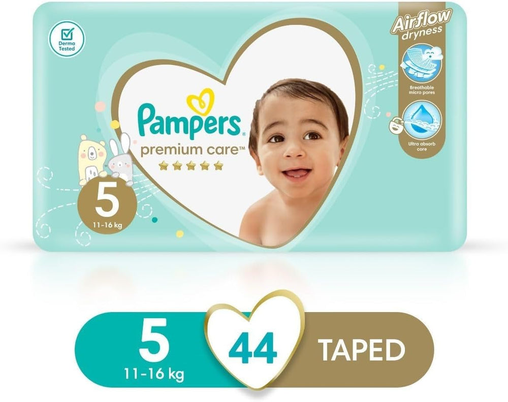 Scutece Pampers Premium Care, mărimea 5, 11-18 kg, 1 pachet (1 x 44 bucăți)
