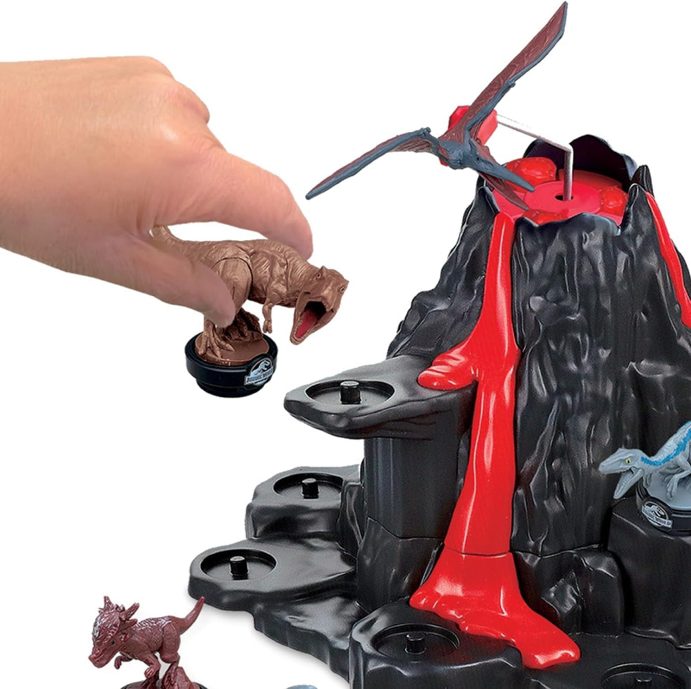 EPOCH Games - Jurassic World Shaky Volcano, 7509, Dinosaurier Spielzeug, Brettspiel für Kinder ab 4 Jahren