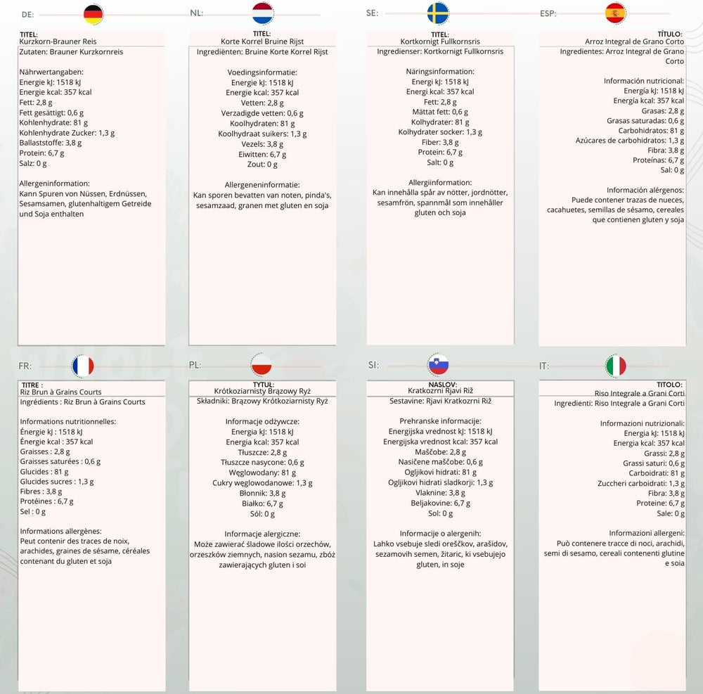 Orez brun cu bob scurt Wholefood Earth - fără OMG - natural - vegan - fără lactate - fără zahăr adăugat, 2 kg