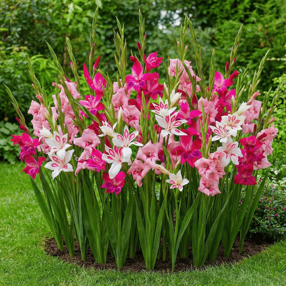 Gladiolen Zwiebeln Botanisch Nanus Kollektion (50 Blumenzwiebeln) | Exklusivmischung Pflanzen Aus Holland | 7 Sorten/Farben | Dekoration Für Garten, Balkon (Keine Samen, Nicht Winterhart)