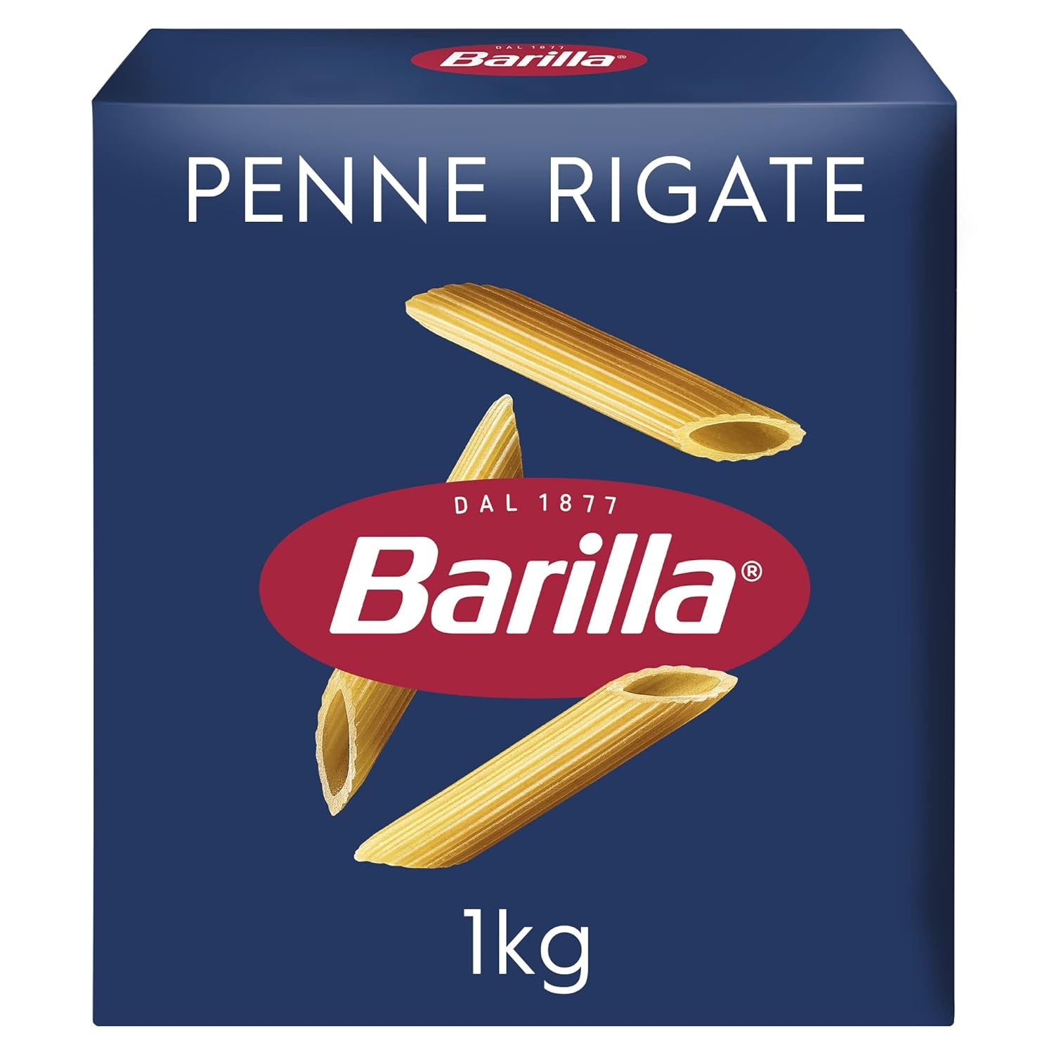 Paste Barilla Classic Penne Rigate Nr. 73 din grâu dur de înaltă calitate, întotdeauna al dente, (1 x 1 kg) 1 pachet