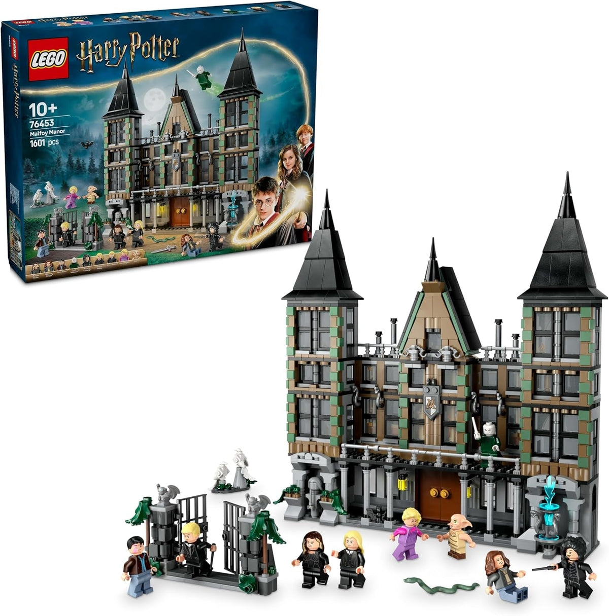 LEGO Harry Potter Malfoy Family Country Estate, jucărie fantastică de colecționat și expus, cadou pentru băieți, fete și fani ai lumii vrăjitorilor, idee de cadou cu 9 minifigurine 76453 Seturi de constructie Besuche den LEGO-Store Titlu implicit