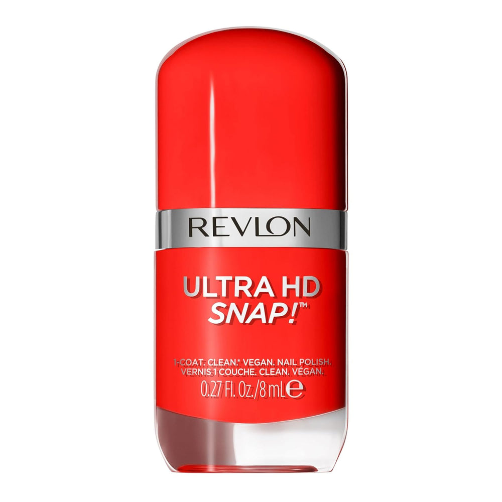 Oja Revlon Ultra HD Snap, formulă vegană de lungă durată, uscare rapidă și aplicare într-un singur strat, acoperire completă, culoare (8 ml) Hot Stuff (007), unisex