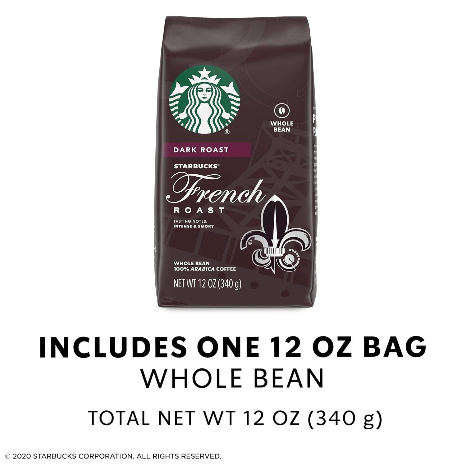 Cafea boabe Starbucks Dark Roast — French Roast — 100% Arabica — 1 plic (340 ml)