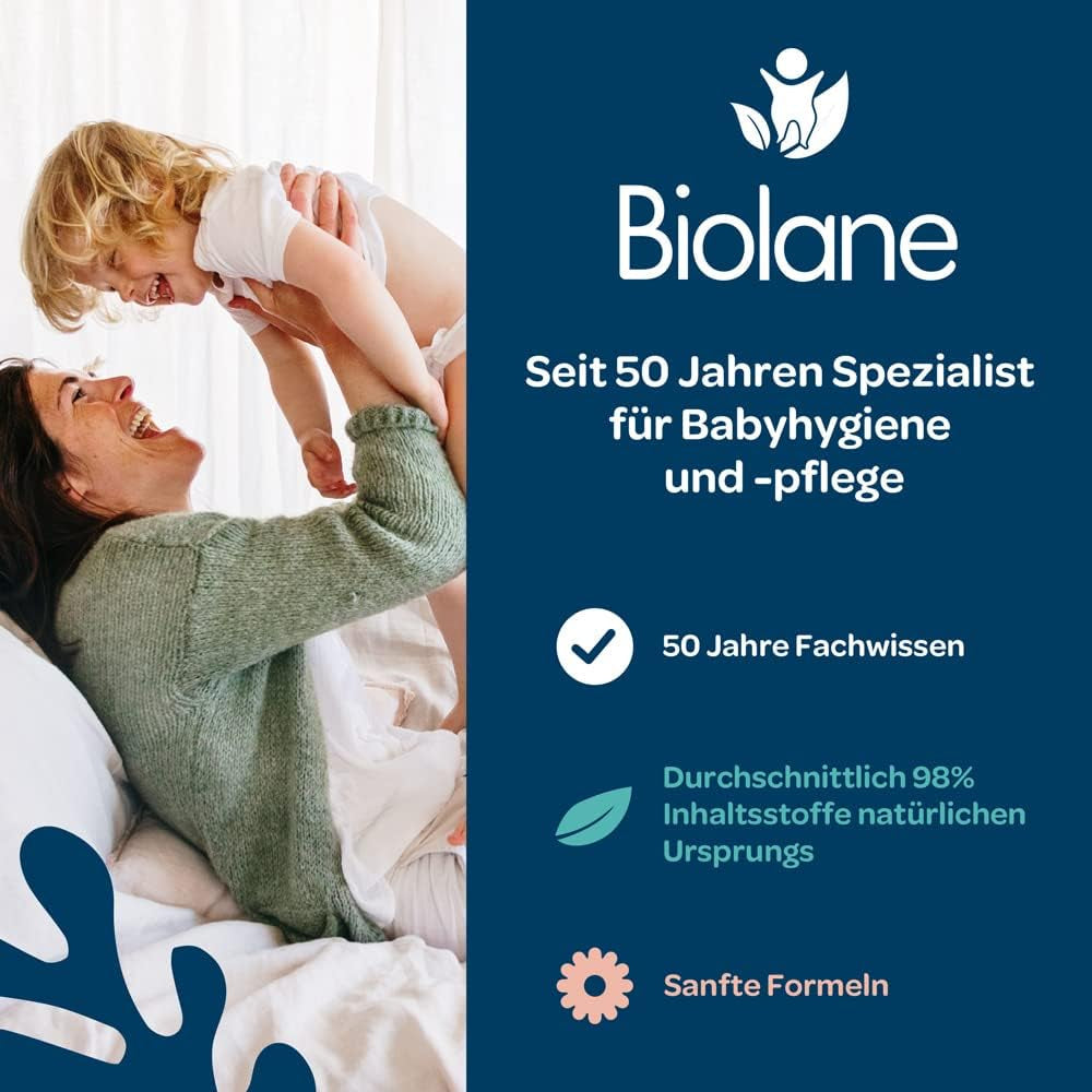 BIOLANE - Șervețele umede pentru bebeluși, pentru față și mâini - Șervețele de curățare extra delicate pentru igienă - Șervețele umede pentru bebeluși de la naștere - Fără alcool - 12 x 64 șervețele (768 șervețele)