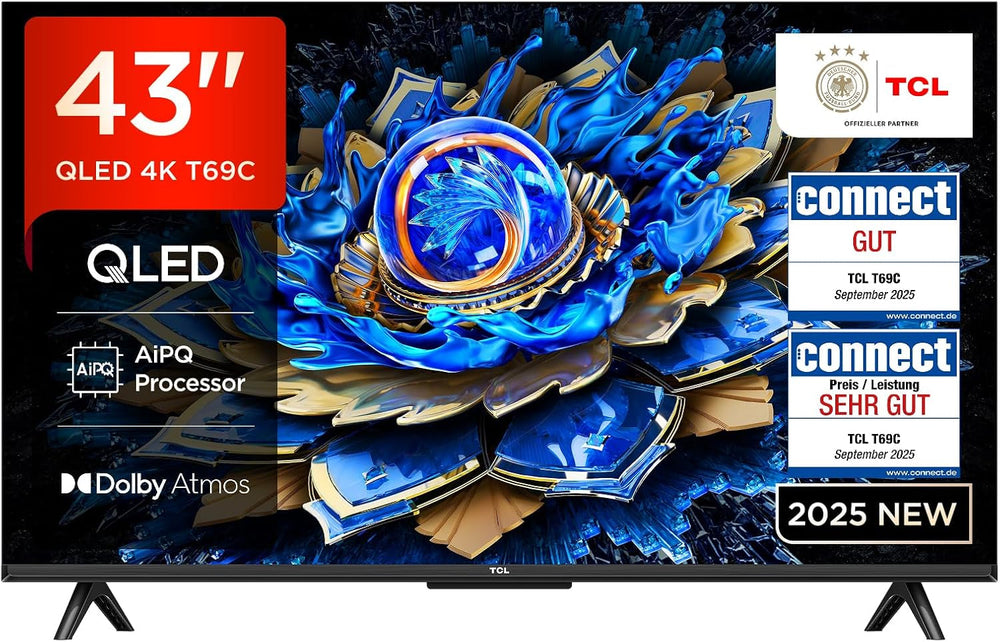 Televizor LED mini TCL 50C61KS QLED, 50 de inci, rezoluție 4K HDR Premium, Dolby Vision și Atmos, sunet Onkyo 2.0, Smart TV cu Google TV, Game Master, HDMI 2.1, AirPlay 2, Google Assistant și Alexa
