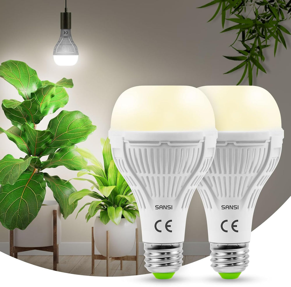 SANSI Lampă LED cu spectru complet de 30W pentru plante de interior, echivalent 250W, lampă de creștere E27 cu PPFD ridicat, lampă de creștere 4000K 660nm cu unghi de fascicul de 60° pentru răsaduri, legume, flori, hidroponie