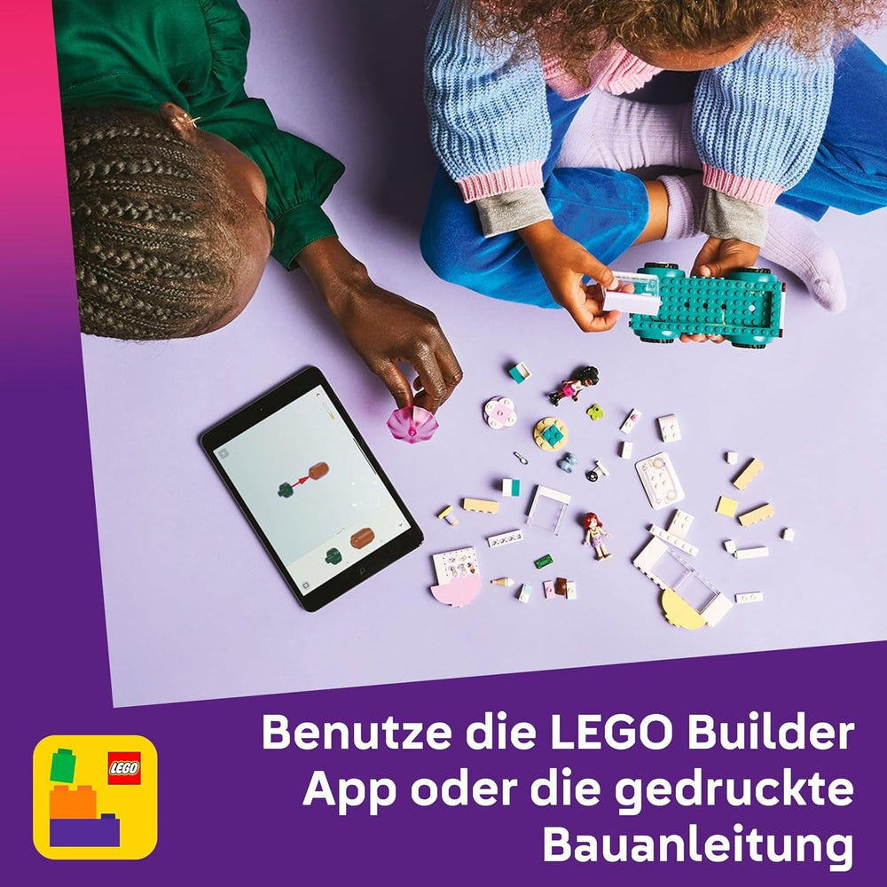 LEGO Friends Heartlake City Eiswagen, Spielset für Rollenspiele, Bauset mit 2 Spielzeugfiguren und einem Hasen, Spielzeug für Mädchen ab 4 Jahren, Bauspielzeug mit Minifiguren der Charaktere 42644