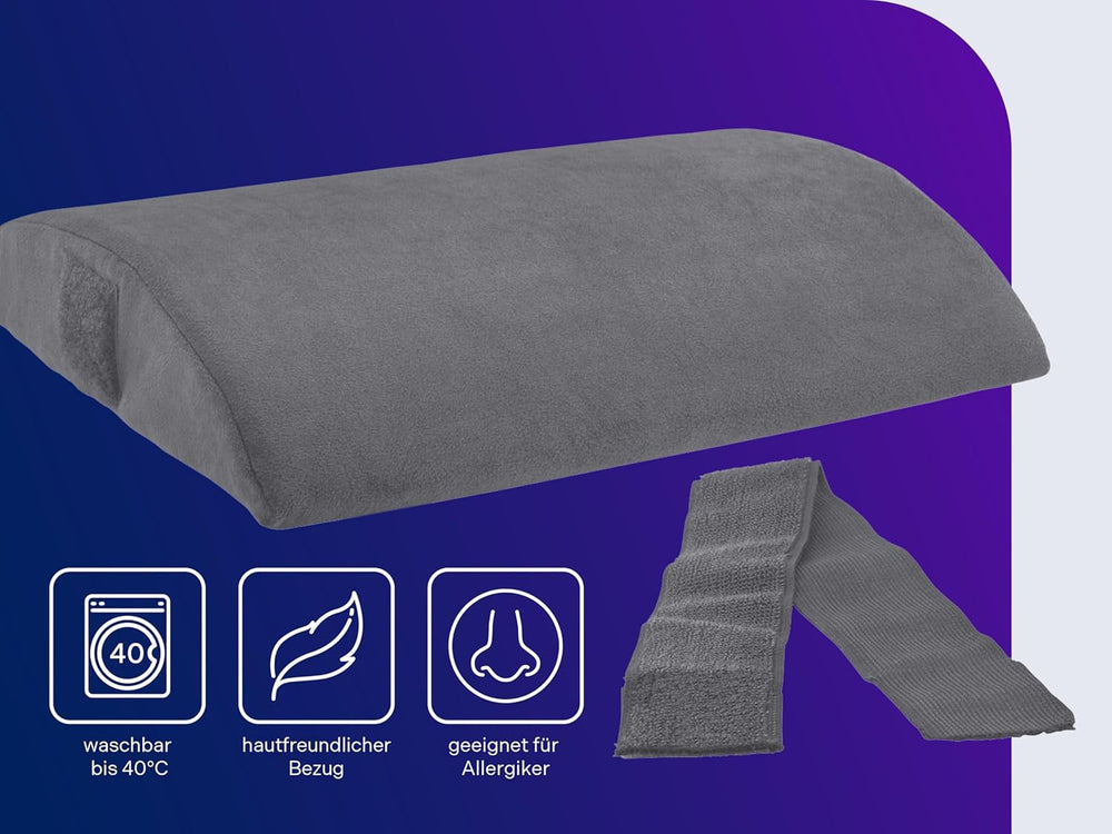 Pernă ortopedică pentru spate/lombare Traumnacht cu miez din spumă vâscoelastică și husă din microfleece prietenoasă cu pielea, certificată Öko-Tex, produsă conform standardelor germane de calitate