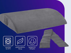 Pernă ortopedică pentru spate/lombare Traumnacht cu miez din spumă vâscoelastică și husă din microfleece prietenoasă cu pielea, certificată Öko-Tex, produsă conform standardelor germane de calitate