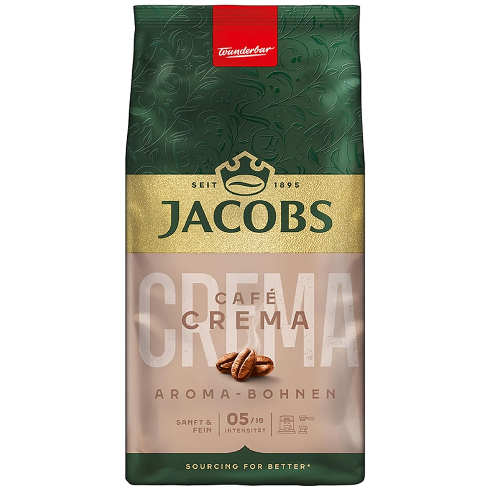 Jacobs Krönung Aroma Beans Classic, aromă completă, nuci, note citrice, boabe Arabica & Robusta, intensitate 6/10, ideal pentru cafeaua clasică Cafea Naty Shop 500 grame Crema