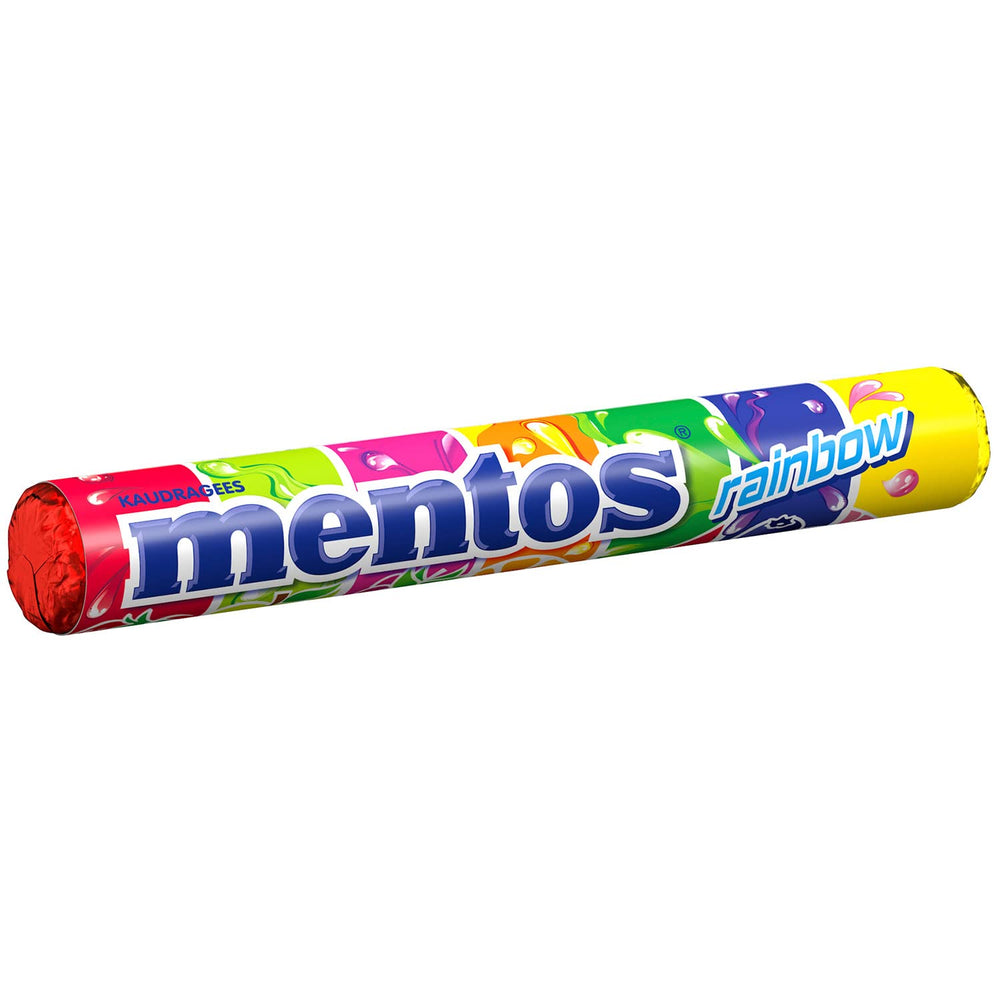 Mentos Fruit Dragees, Bomboane cu Fructe Portocale, Lămâie și Căpșuni, Bomboane Chewy cu Aromă de Fructe, Dulciuri (3 Role), Vegane (Pachet de 3)