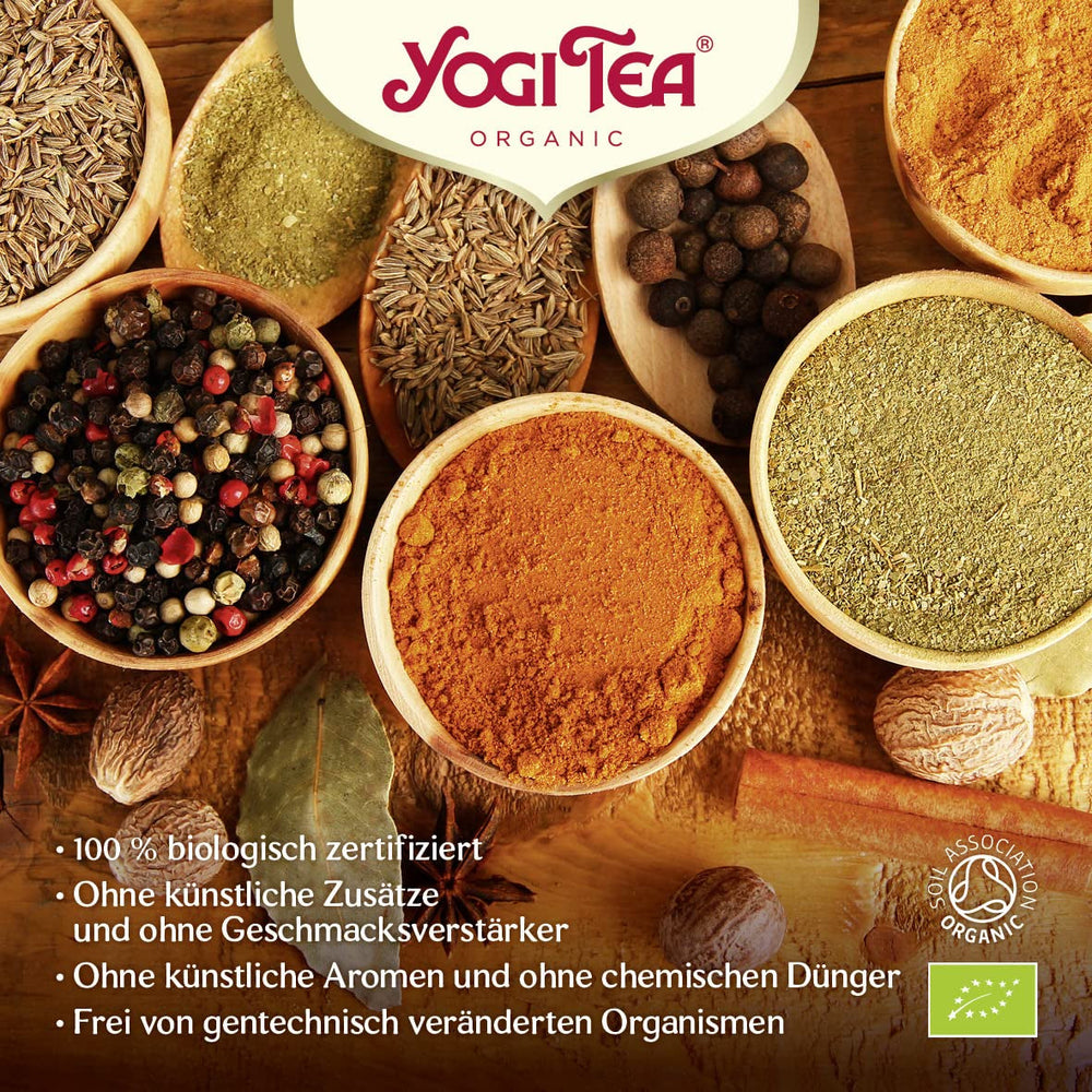 Yogi Tea - Ceai verde cu ghimbir și lămâie, ceai ayurvedic organic cu condimente și plante, amestec de ceai verde, ghimbir și lămâie, pachet de 3 ceaiuri Yogi, 3X17 pliculețe (51 pliculețe de ceai în total), ideal ca cadou