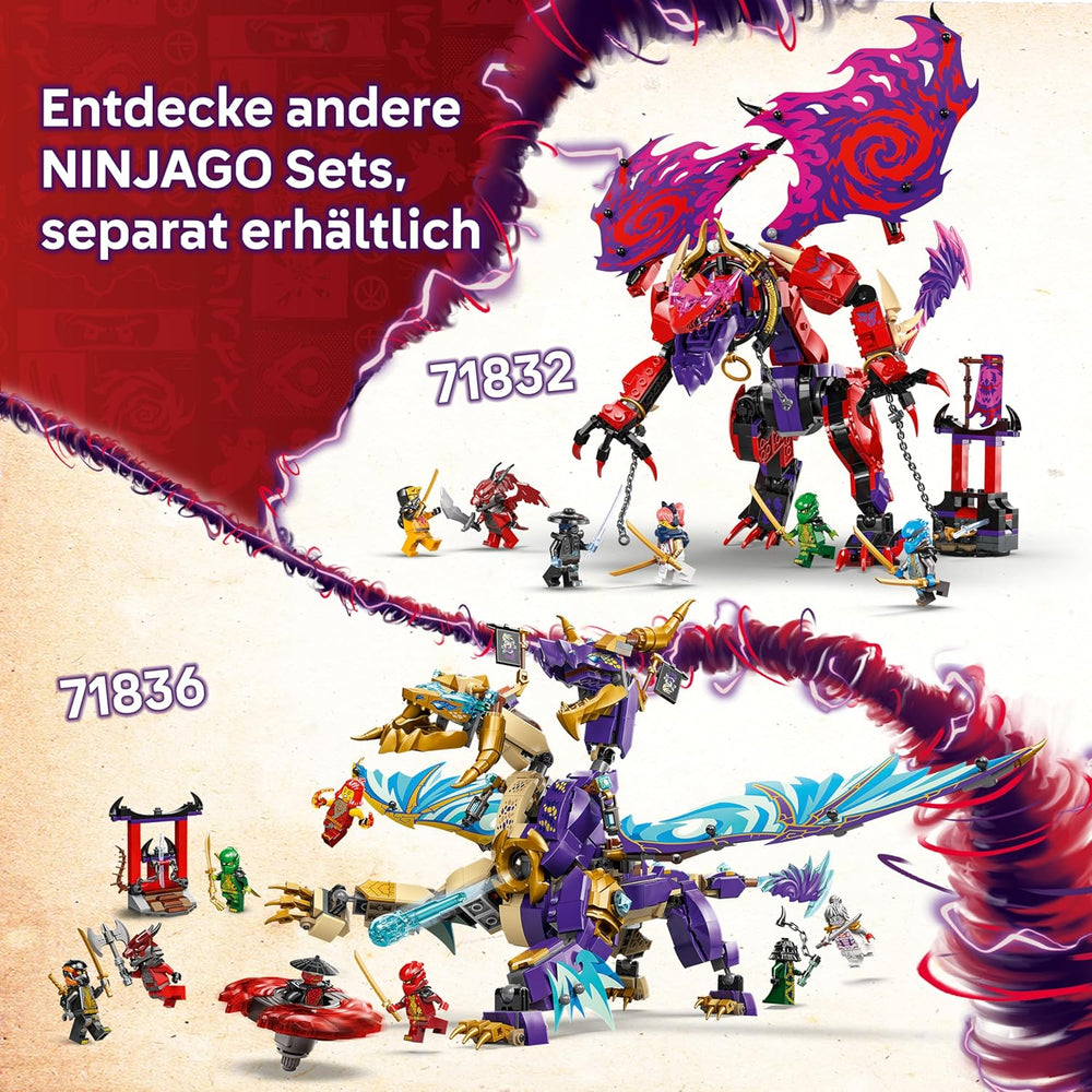 LEGO NINJAGO Chaosdrache Donnerzahn - Spielzeug mit 6 Ninja Minifiguren - Rollenspiel Bauset für Jungen und Mädchen ab 8 Jahren - Geschenke für Fans der TV-Serie Aufstieg der Drachen 71832