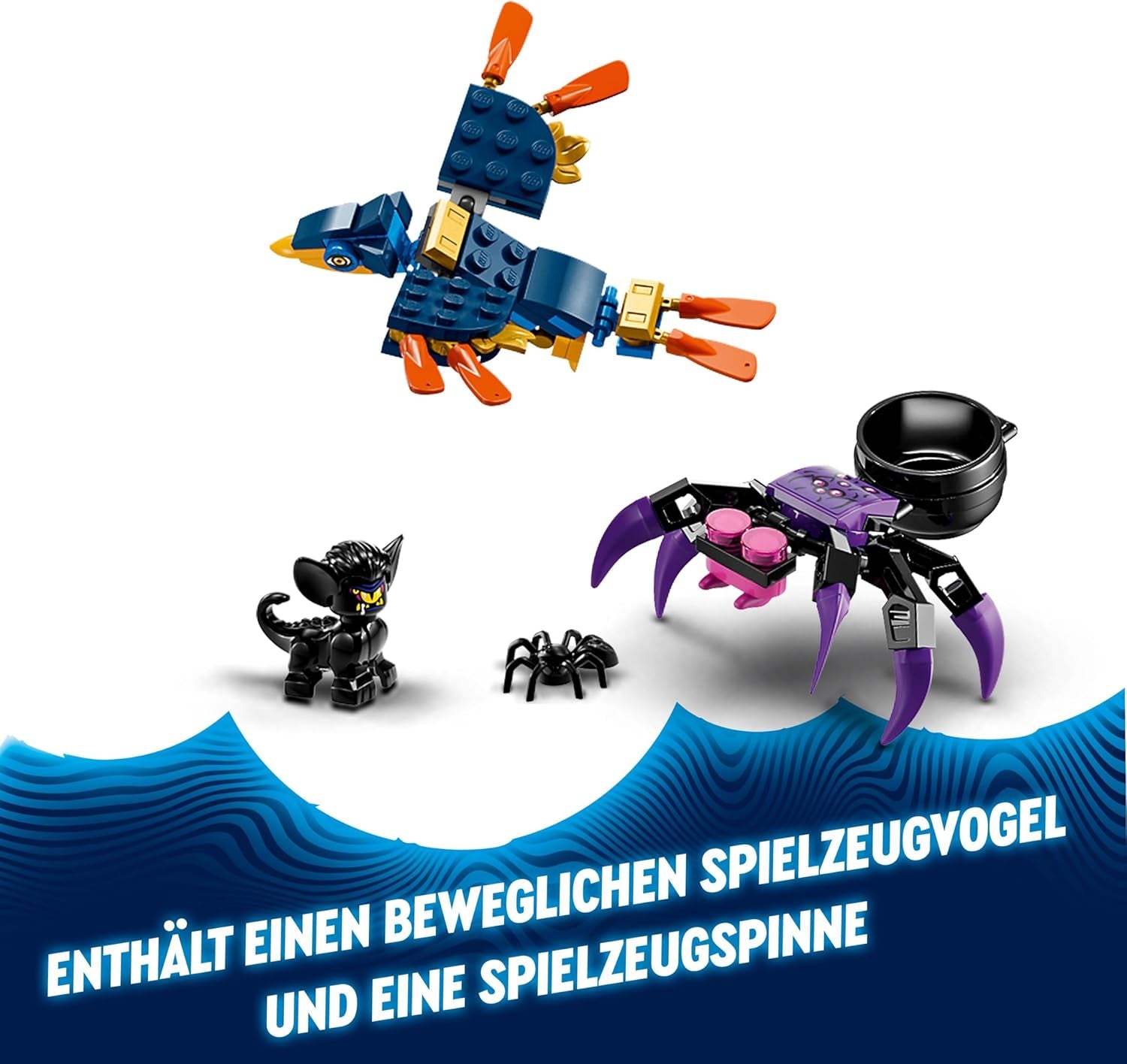 LEGO DREAMZzz 2-in-1 Turm des Sandmanns, Schloss-Spielzeug für Kinder zum Bauen, Set mit Fantasy-Tieren inklusive Spinne und Vogel, Geschenk für Mädchen und Jungen ab 9 Jahren 71477