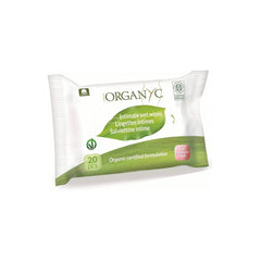 Șervețele umede Organyc Moist Intimate, fabricate din bumbac 100% organic certificat - 4 pachete a câte 20 de șervețele (80 de șervețele în total)