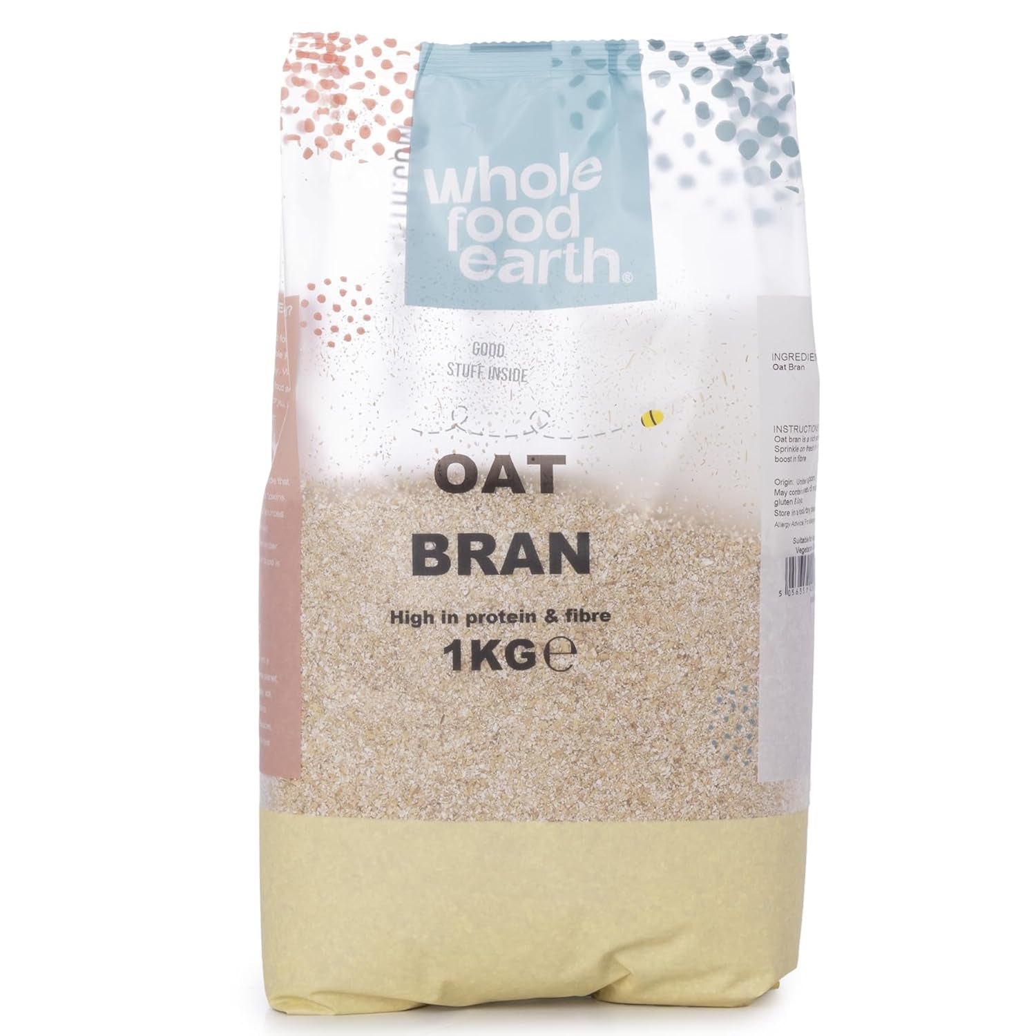 Tărâțe de ovăz Wholefood Earth stabilizate 2 kg | Fără OMG | Bogat în fibre