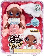 Na! Na! Na! SurpriseTeens Modepuppe - Sammlerpuppe - 28 cm weiche Stoffpuppe, inspiriert durch Schafe - Mit rosa Haaren - Lila Lamb
