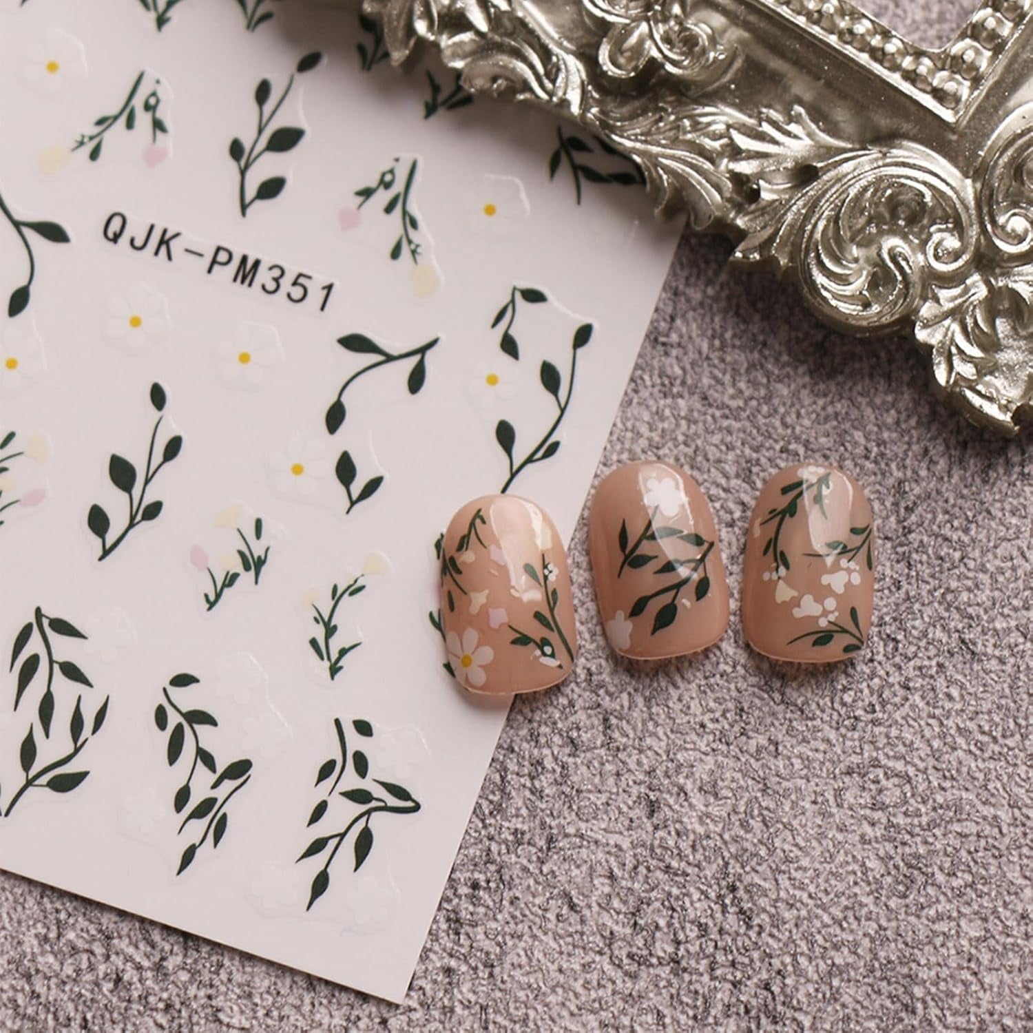 JMEOWIO Nagelsticker Bunte Blumen 9 Blatt Nail Art Sticker Selbstklebend Nagelaufkleber Frühling Sommer Blumen Dekoration Nageldesign Zubehör