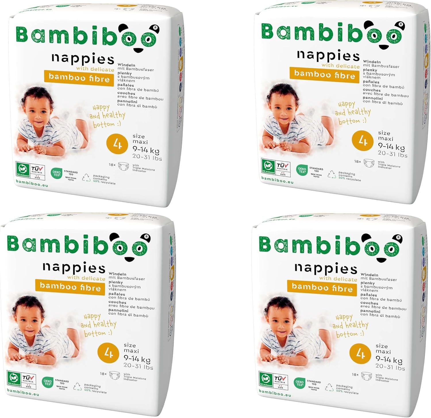 Scutece mini de unică folosință Bambiboo, prietenoase cu pielea, cu fibră moale de bambus și deschidere ombilicală - Scutece pentru nou-născuți - Scutece de unică folosință pentru nou-născuți - Protecție a pielii - Mărimea 2, 25 bucăți