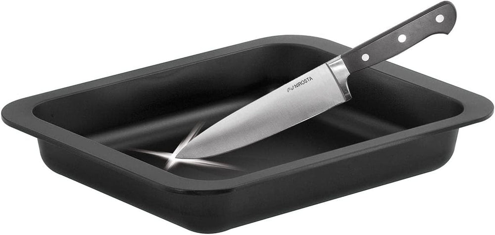 Zenker Ofenbackform (33 X 5 X 25 Cm) SPECIAL COOKING, Rechteckige Auflaufform Mit Emaille-Versiegelung, Backform Mit Extra Hohem Rand (Farbe: Schwarz), Menge: 1 Stück Matrite si tavi pentru copt Naty Shop