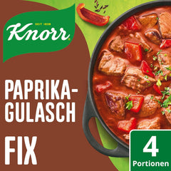 Knorr Fix Würzmischung Paprika-Gulasch für eine leckeres Fleischgericht mit natürlichen Zutaten 4 Portionen