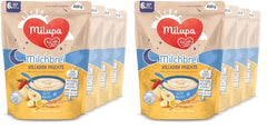 Milupa Milk Porridge Wholemeal Fruits - Terci pentru copii fără ulei de palmier, de la 6 luni - 4 X 400 G (pachet de 2) Mama si Copilul Naty Shop Default Title