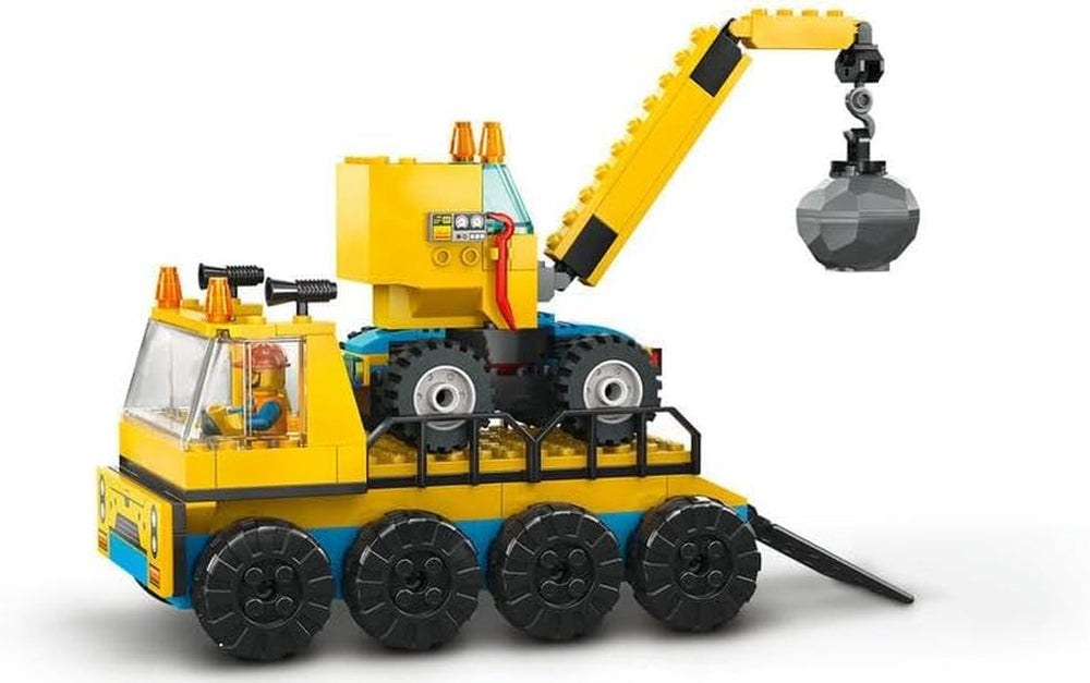 LEGO 60391 Vehicule de construcții urbane și macara cu minge de distrugere, jucărie cu excavator, autobasculantă și vehicule de transport, jucărie educativă pentru copii de 4 ani și peste Seturi de constructie Besuche den LEGO-Store