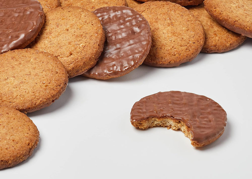 Brandt Hobbits Chocolate, pachet de 265 g - Biscuiți crocanți din cereale integrale cu fulgi de ovăz și ciocolată - Aluat crocant pentru întreaga familie - într-o ruladă practică de biscuiți