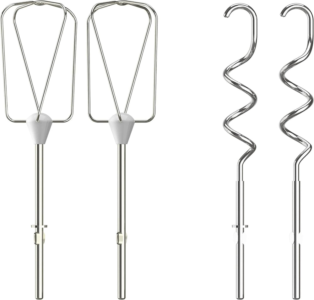 Krups GN4001 3 Mix 4000 Handmixer | 450 Watt | Robustes Design | Variabler Geschwindigkeitsregler | Turbo- Und Auswurf-Funktion | Inkl. 2 Rührbesen Und 2 Knethaken | Weiß/Grau Bucatarie Naty Shop