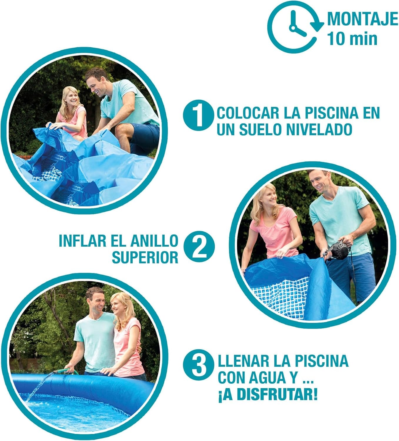 Intex 28122NP – Piscină supraterană rotundă Easy Set, pompă de filtrare 1250 L/h, 3853 L, PVC, albastră, 305x76 cm
