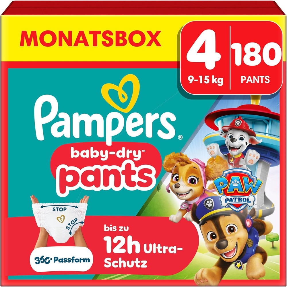 Scutece Pampers Baby-Dry Pants Ediția Patrula Cățelușilor, mărimea 5, 160 de scutece, 11 kg - 17 kg, ajustare la 360° cu sistem de oprire și protecție
