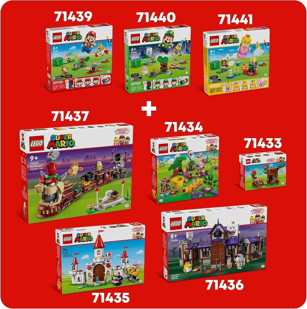LEGO Super Mario Adventure cu Mario interactiv, set cu cărucior de clovn junior, Yoshi de jucărie, cadou Nintendo pentru băieți, fete și gameri de la 6 ani 71439 Seturi de constructie Besuche den LEGO-Store