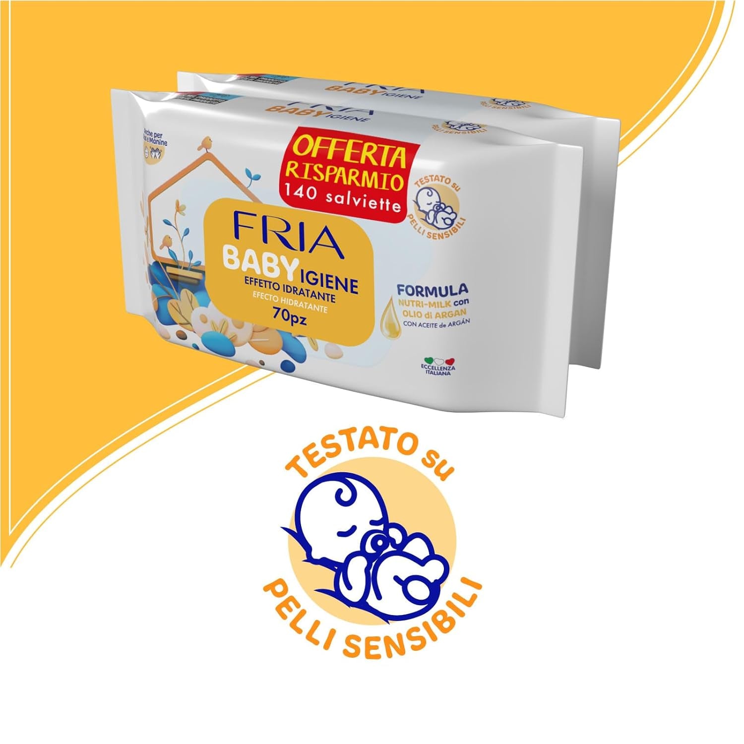 Șervețele umede, pachet de 2 (144 de șervețele)