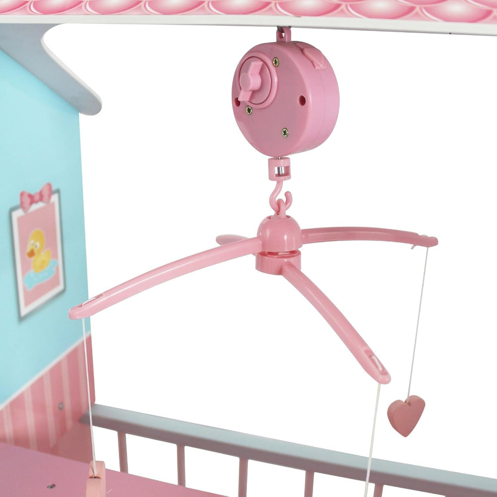 Olivia's Little World 2 En 1 Casă de păpuși și stație de schimbare Masa de schimbare Playset pentru păpuși din lemn cu scaun înalt TD-11460A Casute de papusi Naty Shop