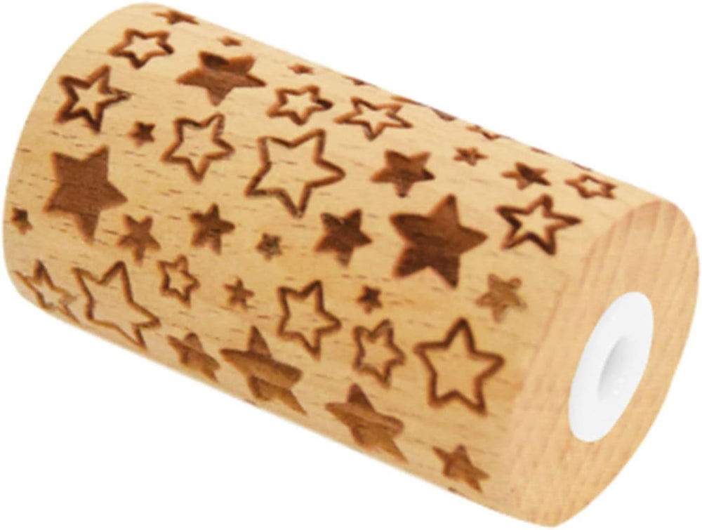 GĂTIT RESTURI - Mini rolă din lemn „Steaua” - Decorațiune cu amprente gravate în relief - Formă de copt pentru decorarea fursecurilor, biscuiților și fursecurilor - 5302
